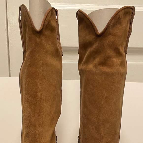 Sundance Western Slouchy Suede Boot - Cognac - Picture 3 of 5